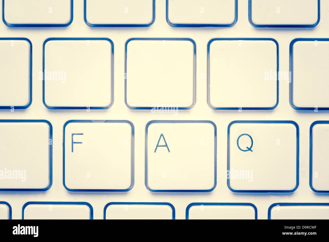 Blank keyboard with FAQ Stock Photo