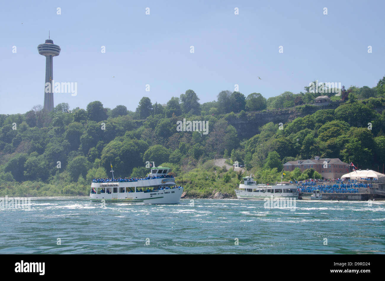 USA / Canada, New York / Ontario, Niagara. Niagara Falls, Maid of the Mist tourist boat. Stock Photo