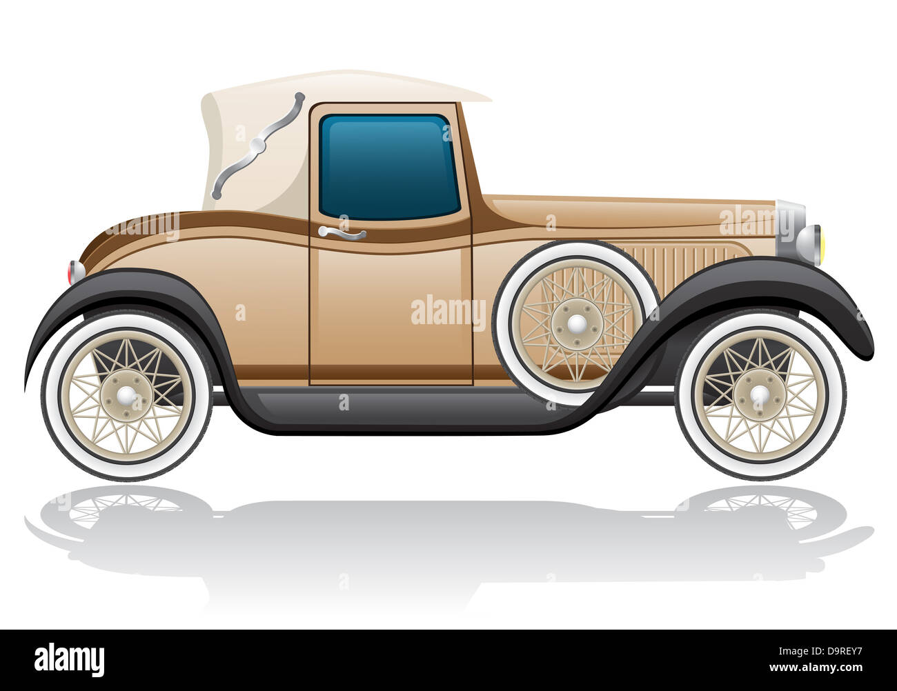 old retro car illustration isolated on white background Stock Photo - Alamy
