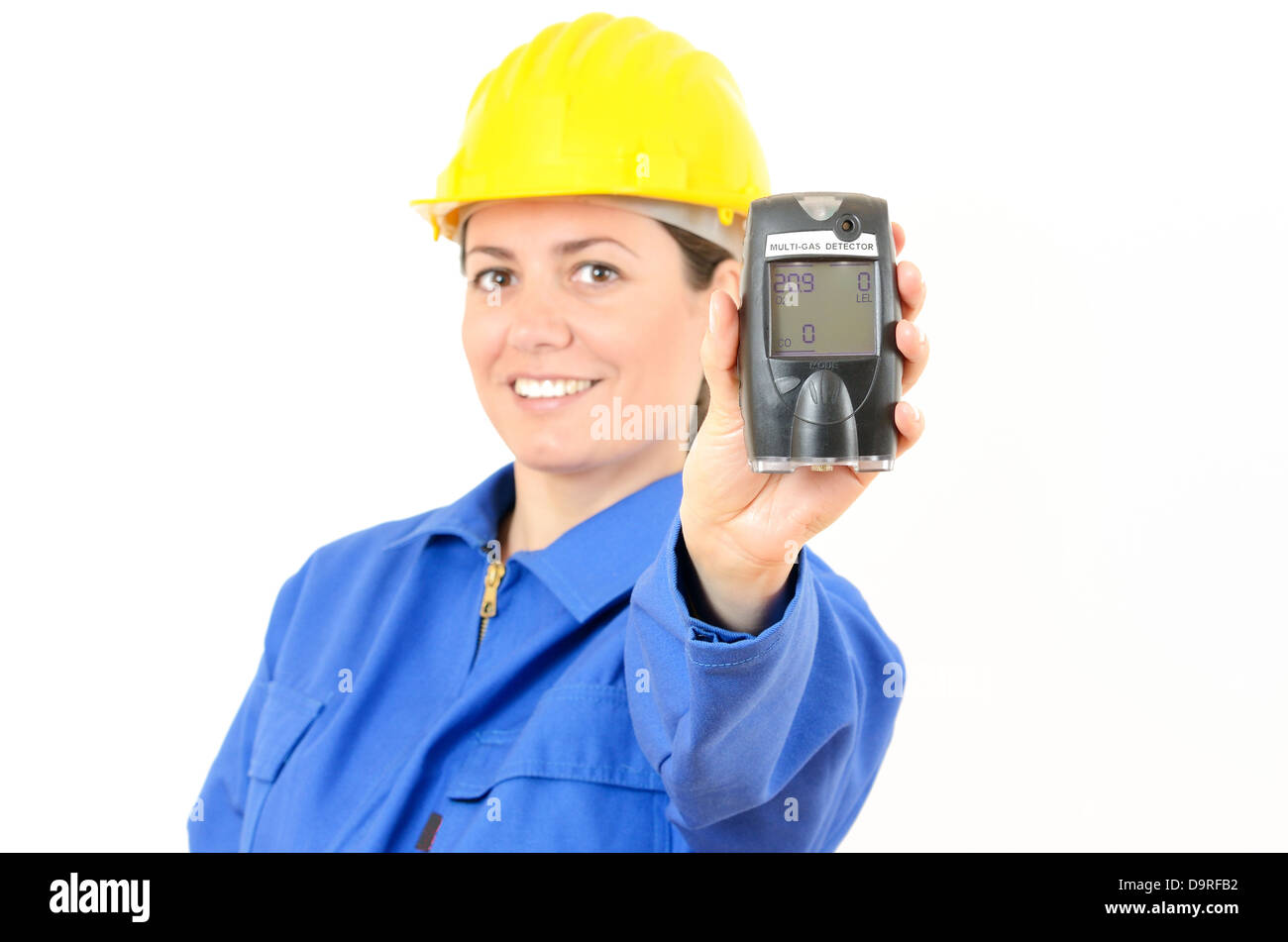 Multi-gas detector, a device for measuring the concentration of explosive gases. A handheld engineer Stock Photo