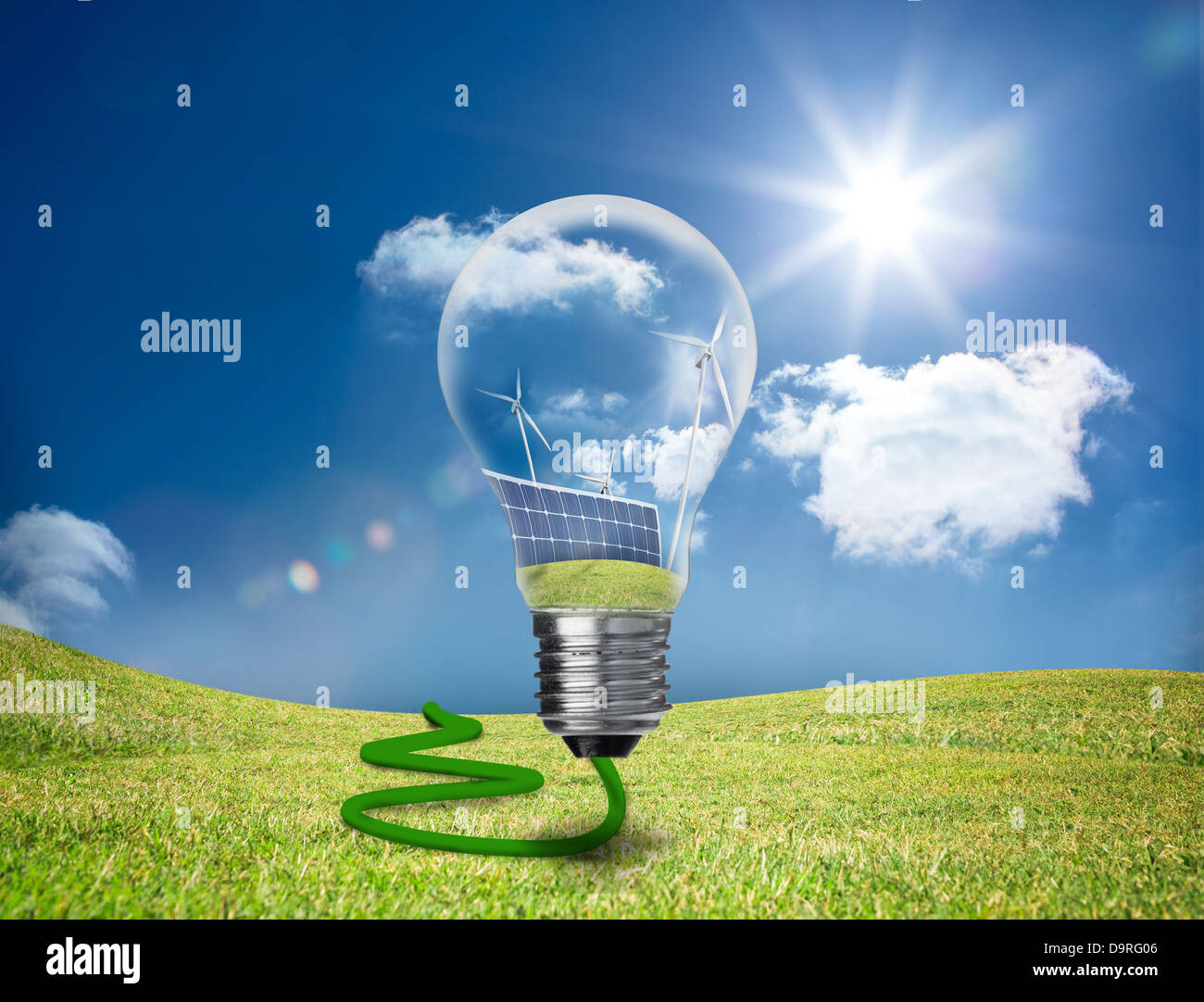 Premium Photo  Light bulb with solar panels and power plugalternative  source of electricityhappy earth dayworld environment dayeco friendly3d  rendering