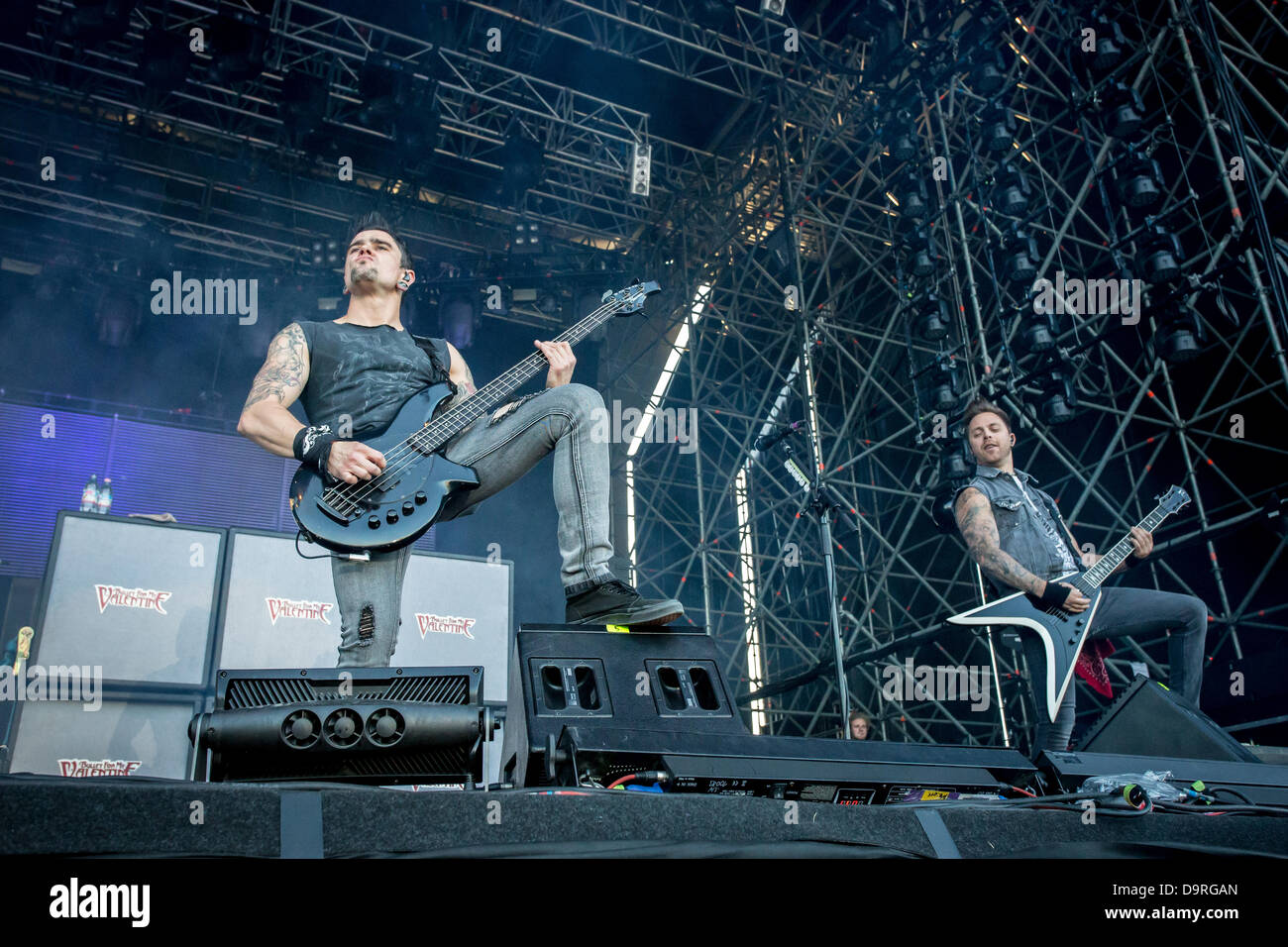 Milan Italy. 24th June 2013. The British metal core band BULLET FOR MY VALENTINE performs live at Ippodromo del Galoppo opening the show of Korn Credit:  Rodolfo Sassano/Alamy Live News Stock Photo