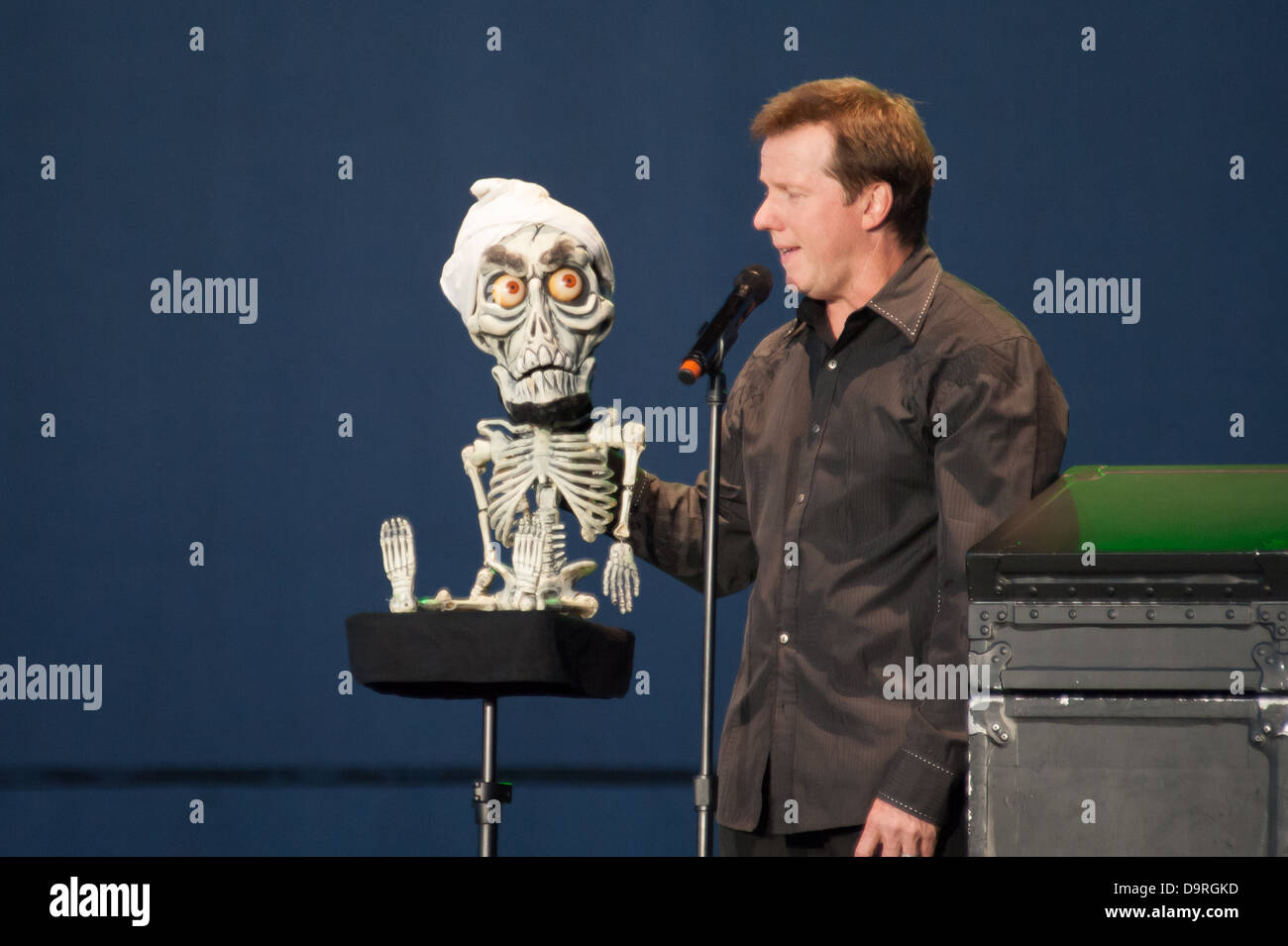LINCOLN, CA – June 21: Jeff Dunham performs with Achmed at Thunder Valley Casino Resort in Lincoln, California on June 24, 2013 Stock Photo