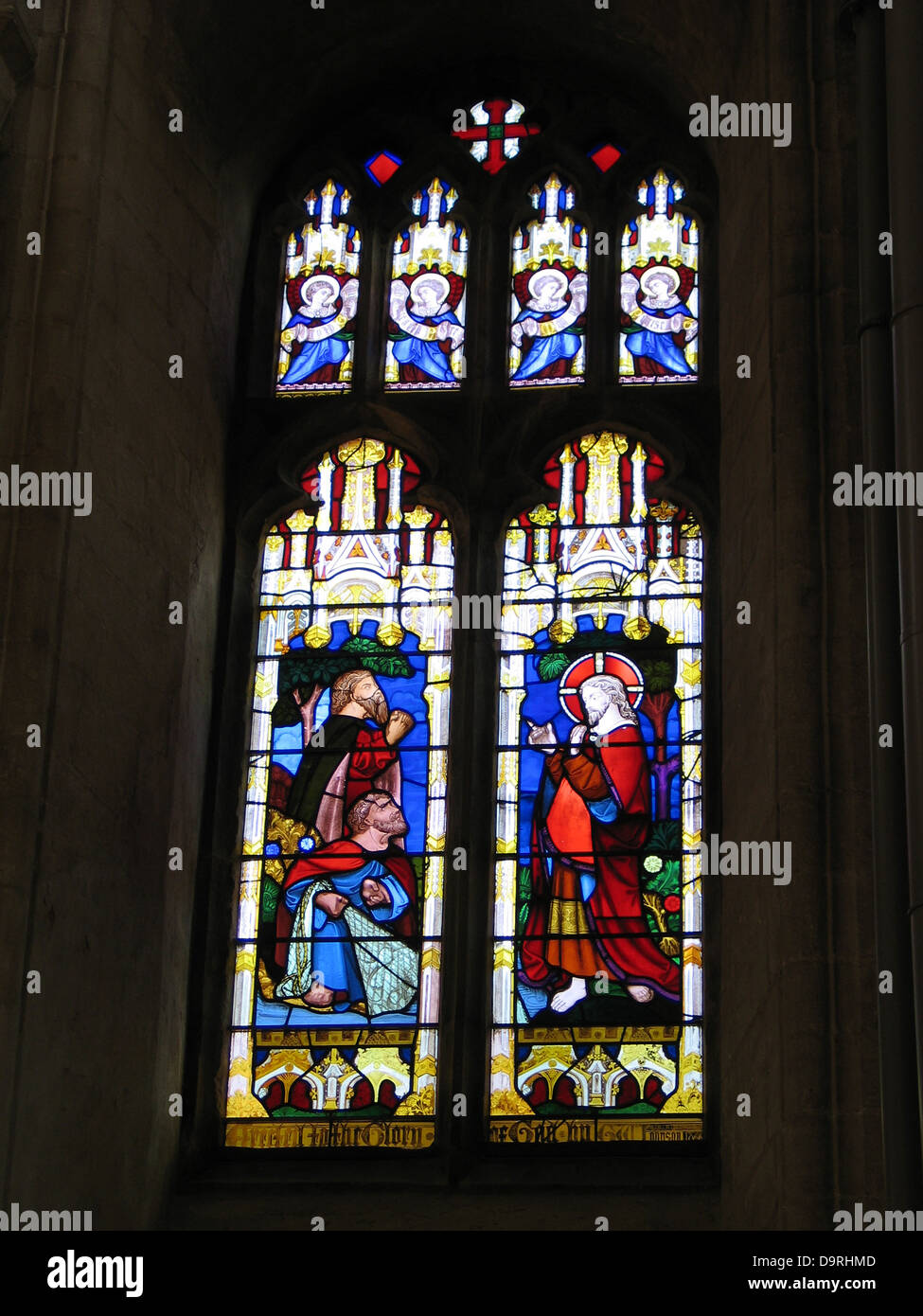 Stained glass window, Peterborough Cathedral, Peterborough, England
