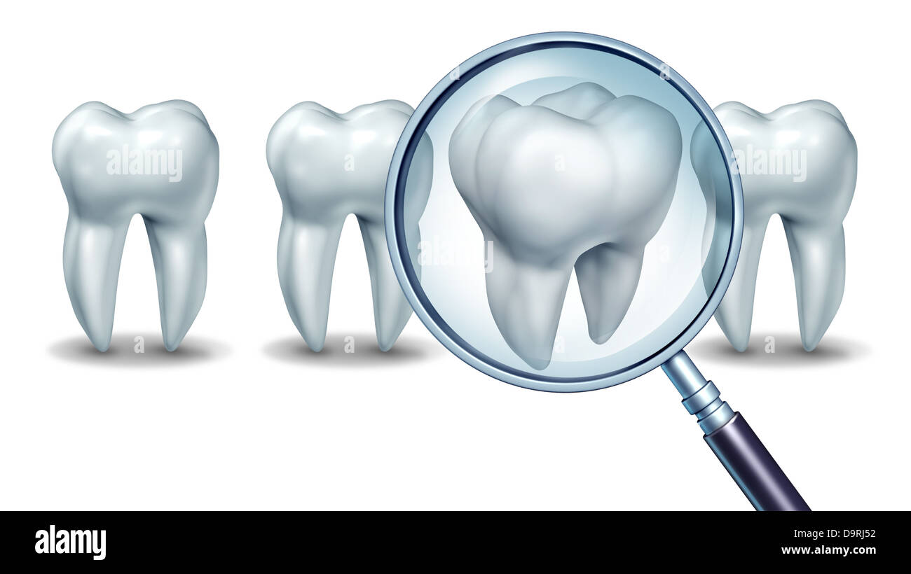 Best dental care concept as a group of teeth with one molar tooth in a ...