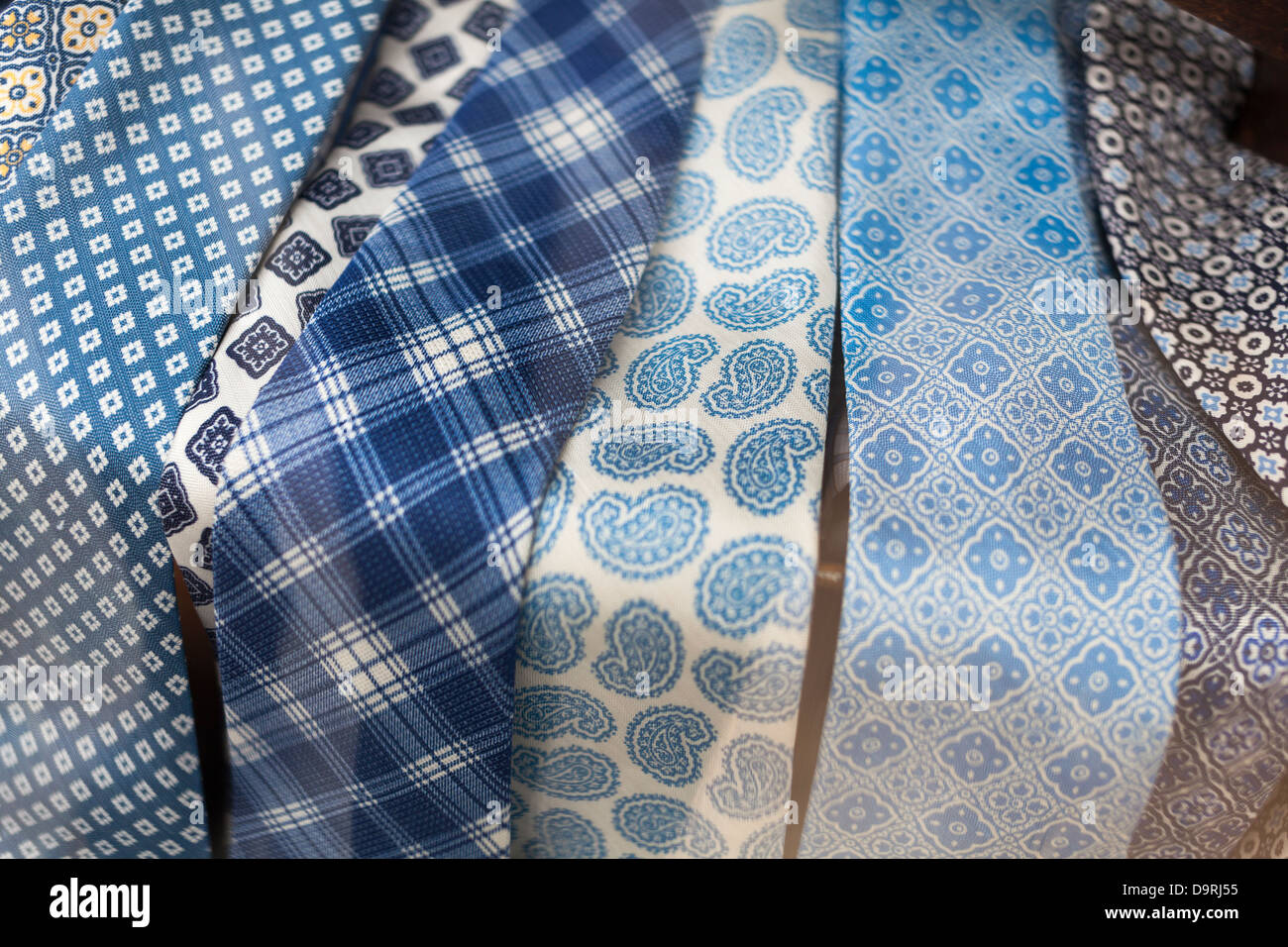 Silk ties on display Stock Photo