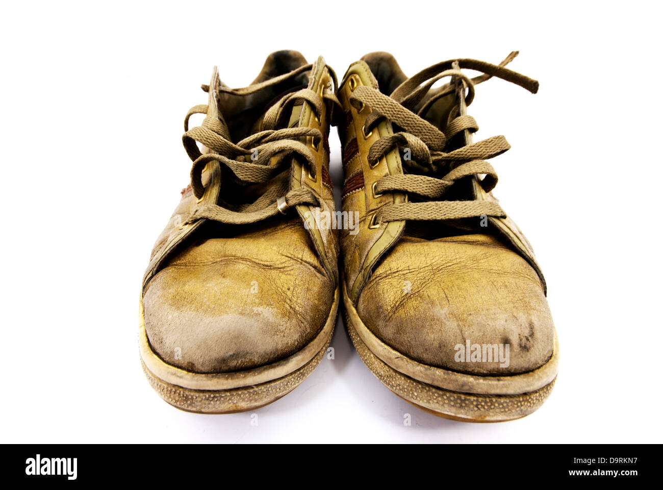 closeup of a pair of worn sneakers Stock Photo