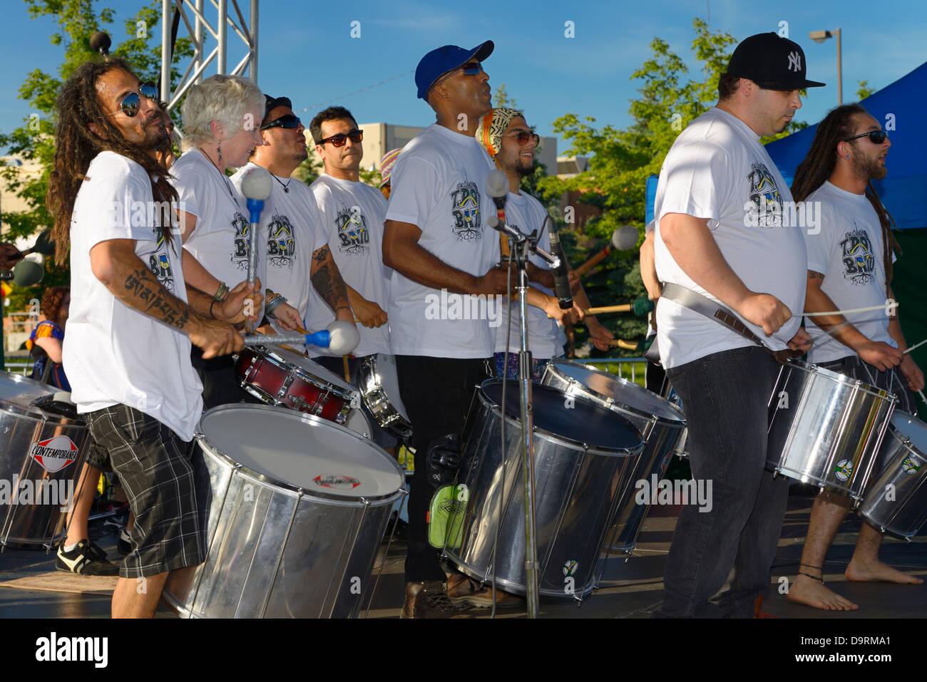 T. Dot. Batu Afro Brazilian Percussion Band performing at the Muhtadi Drum Festival Toronto Stock Photo