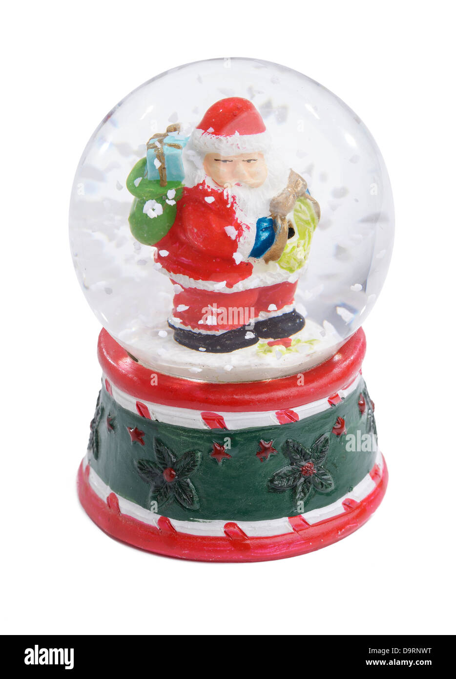 Father Christmas snow globe ornament Stock Photo