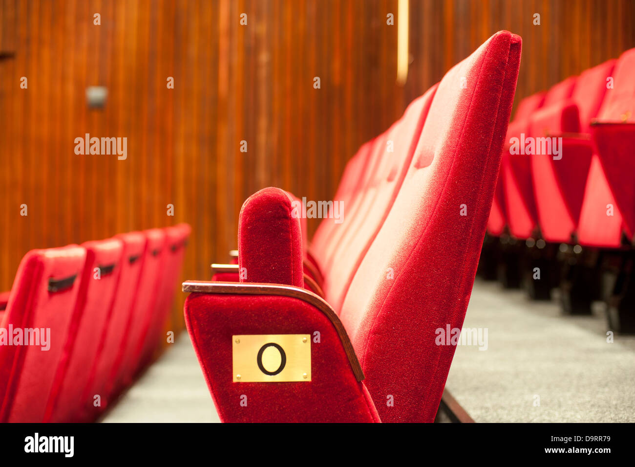 a row of seats in a theater Stock Photo Alamy