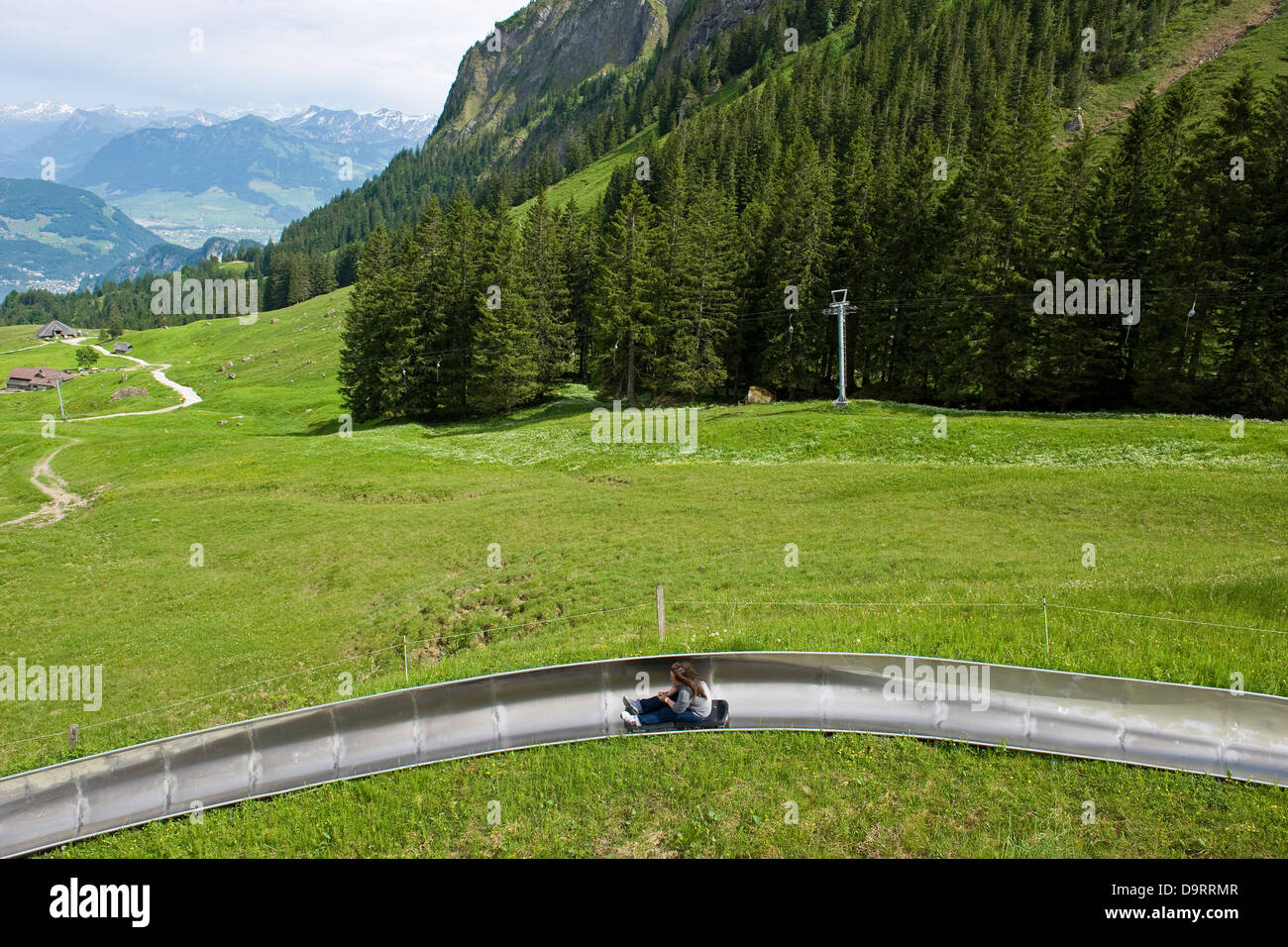 Switzerland, Lucerne canton, Pilatus, summer toboggan run Stock Photo -  Alamy