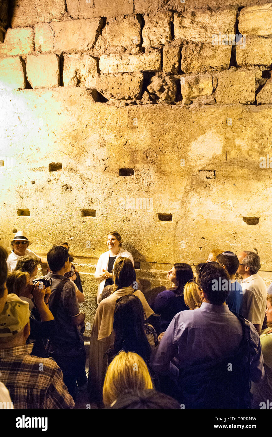 Israel Old City Jerusalem Tunnel Tunnels Western Wailing Wall Herodian street level Large Hall