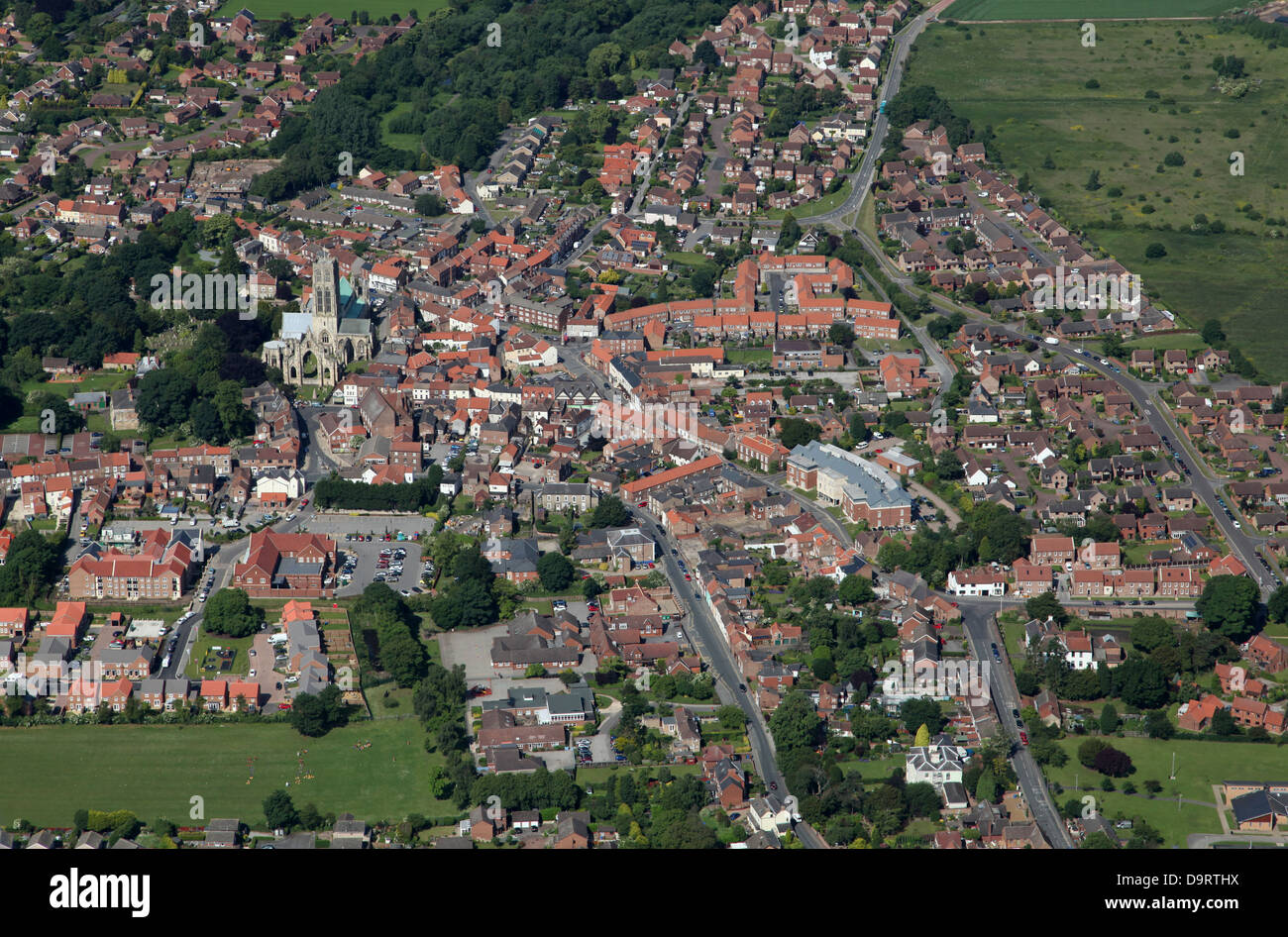 aerial view of Howden in East Yorkshire Stock Photo