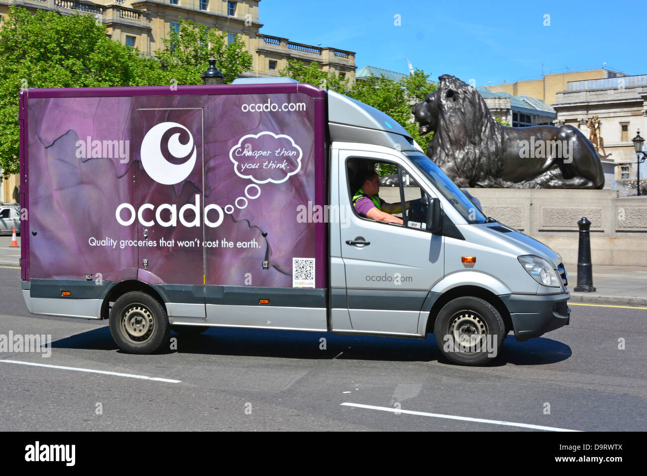 Ocado internet food grocery supermarket van delivery driver QR code Stock  Photo - Alamy