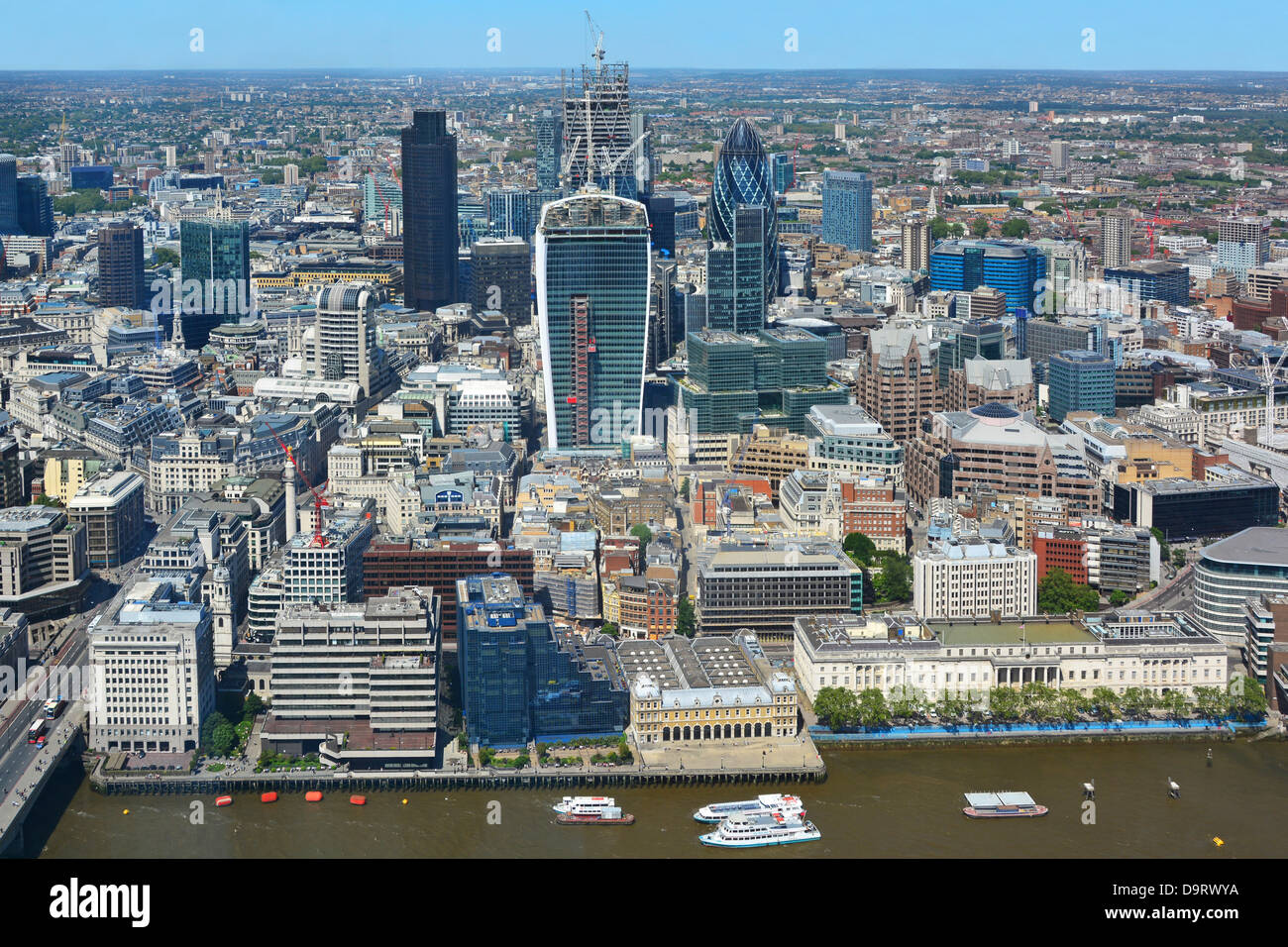 London aerial view of new office construction sites in the square mile of the City of London Stock Photo