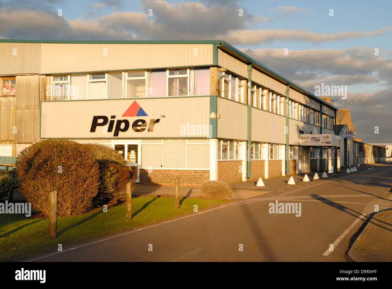 Late evening sun on industrial units / building at Shoreham (Brighton