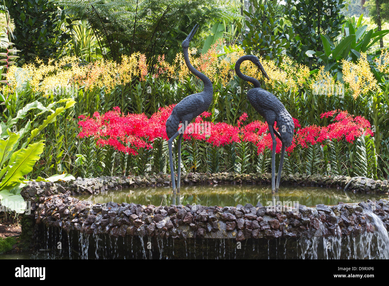 Statues at the National Orchid Garden, Singapore Botanic Gardens, Singapore Stock Photo