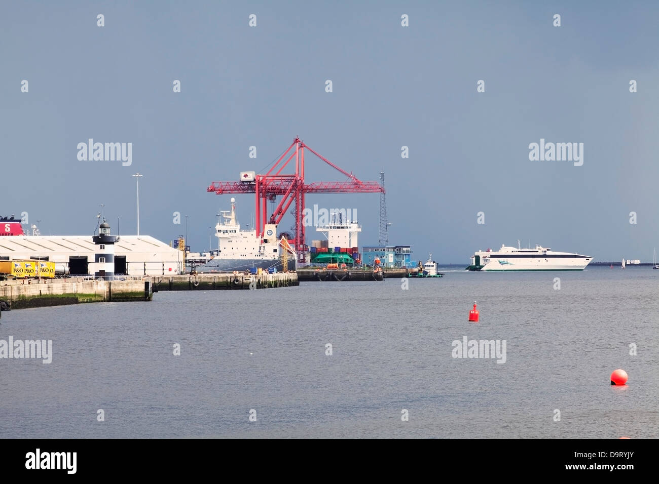 The swift ferry leaving dublin harbour;Dublin county dublin ireland ...