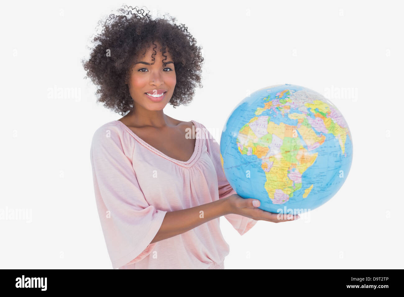 Woman holding globe hi-res stock photography and images - Alamy