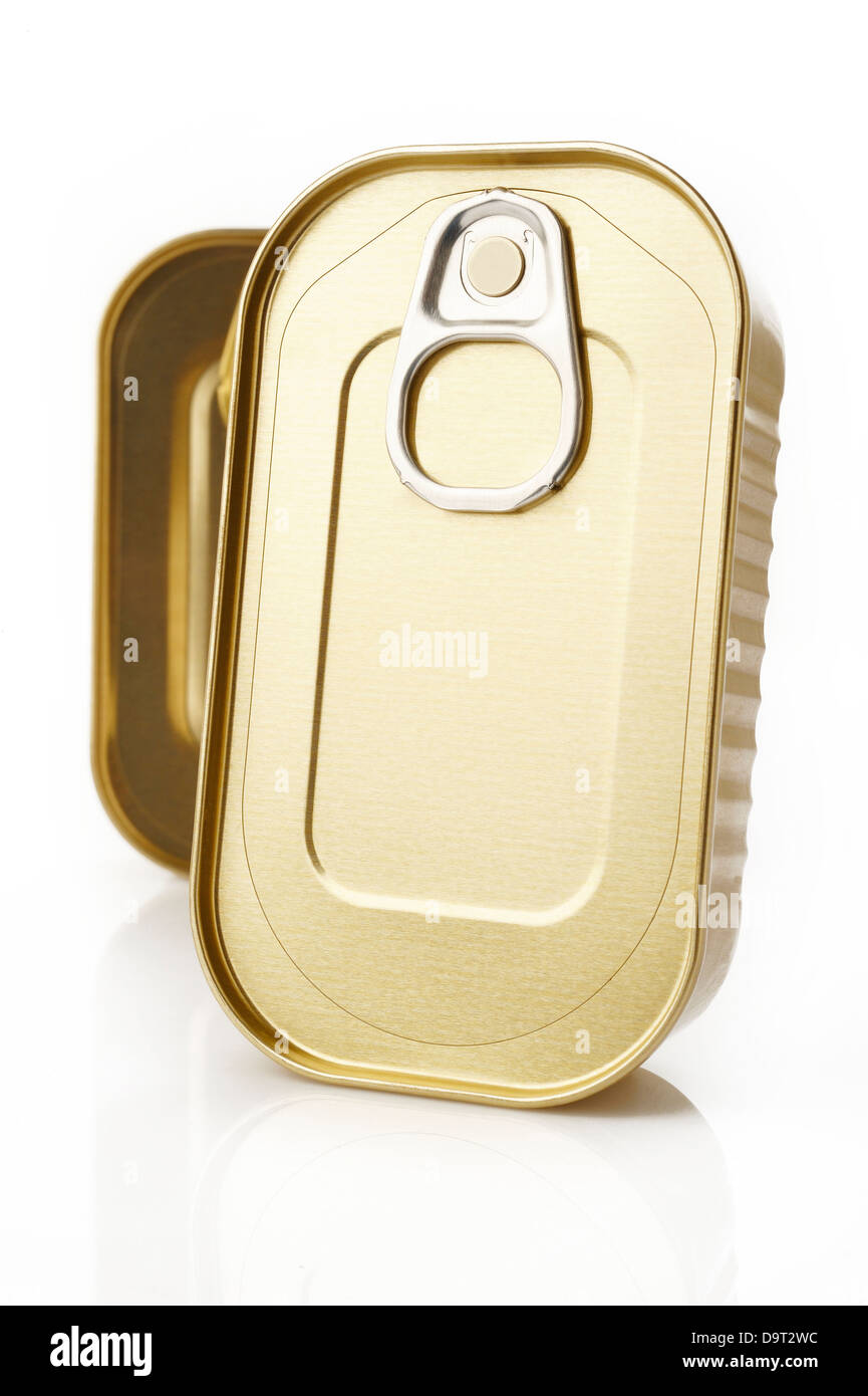 Tin can on white background Stock Photo