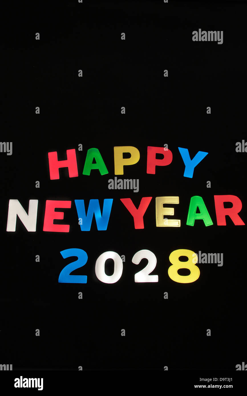 HAPPY NEW YEAR 2028 Stock Photo