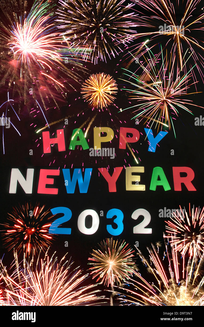 HAPPY NEW YEAR 2032Stock Photo