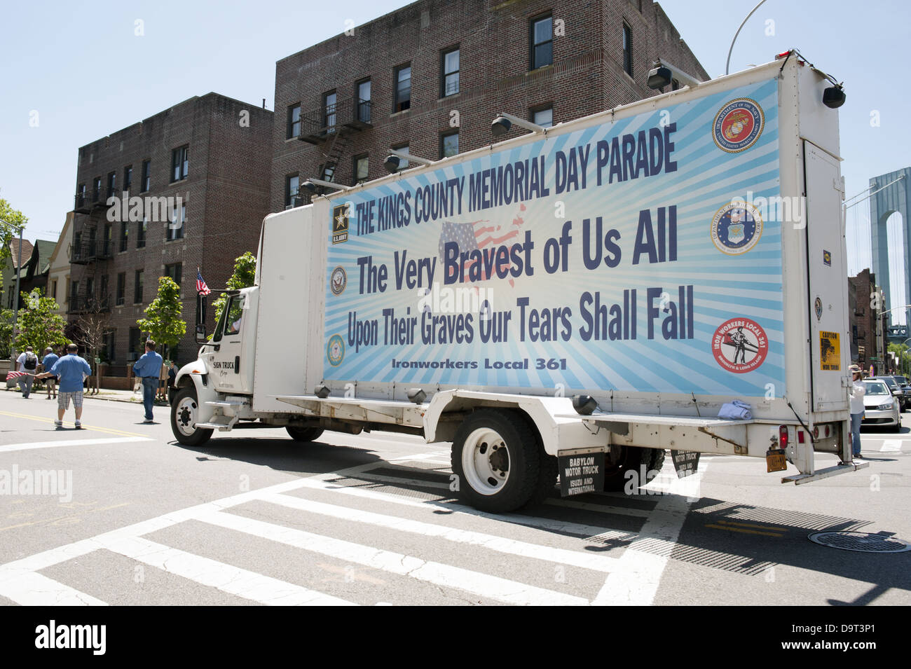 Truck advertising The Kings County Memorial Day Parade in the Bay Ridge