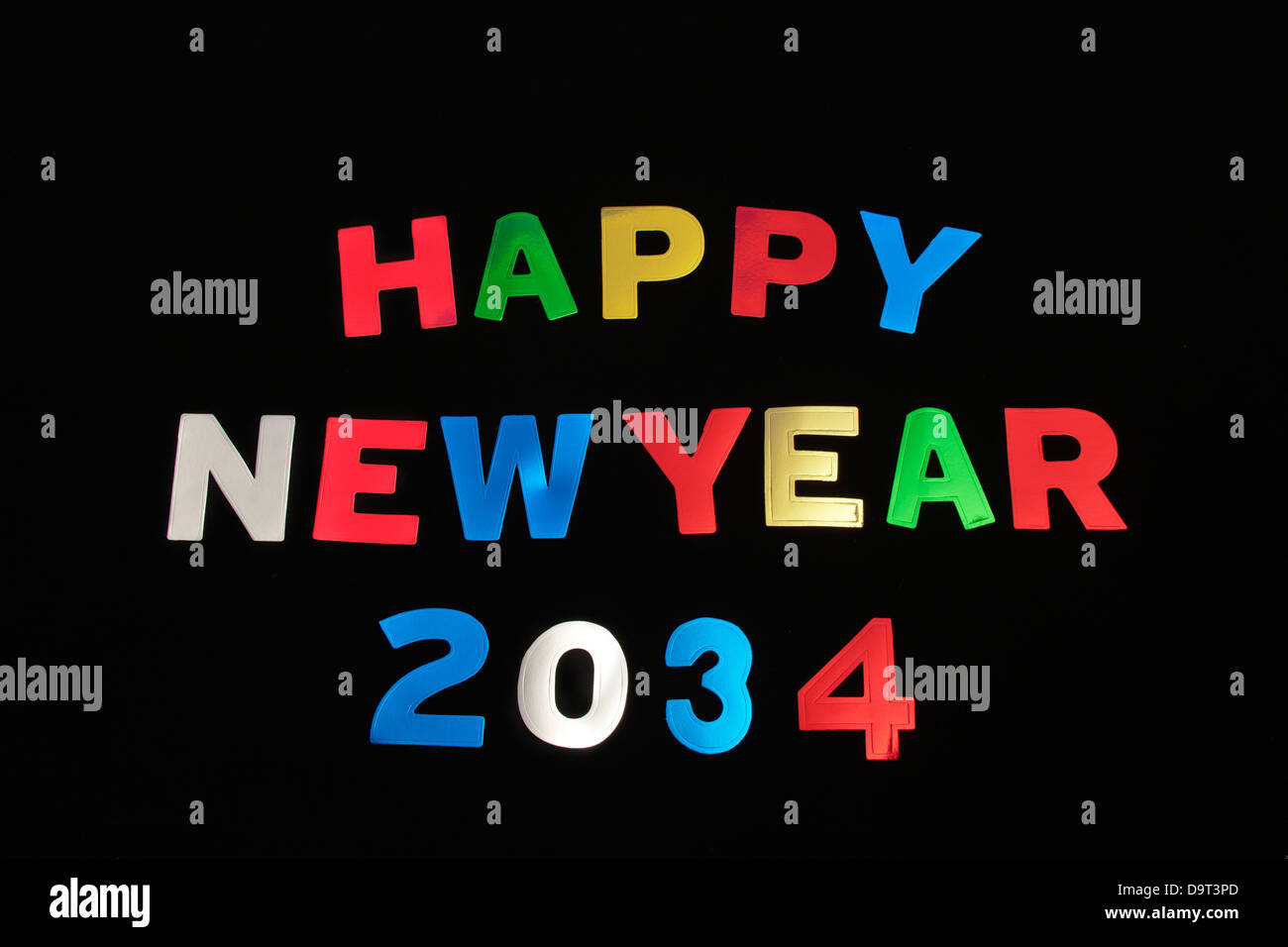 HAPPY NEW YEAR 2034Stock Photo