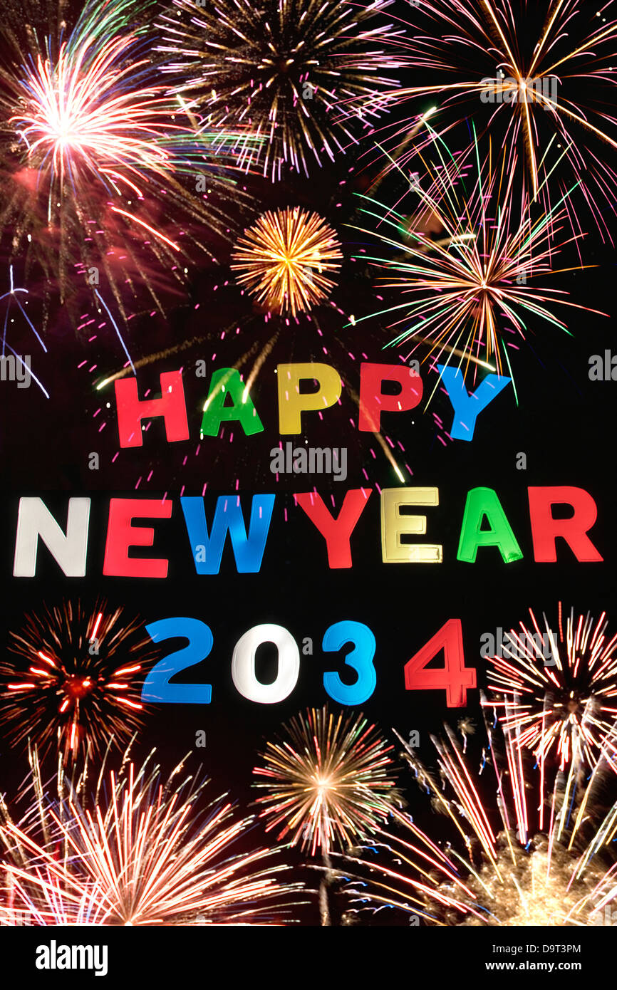 HAPPY NEW YEAR 2034 Stock Photo - Alamy