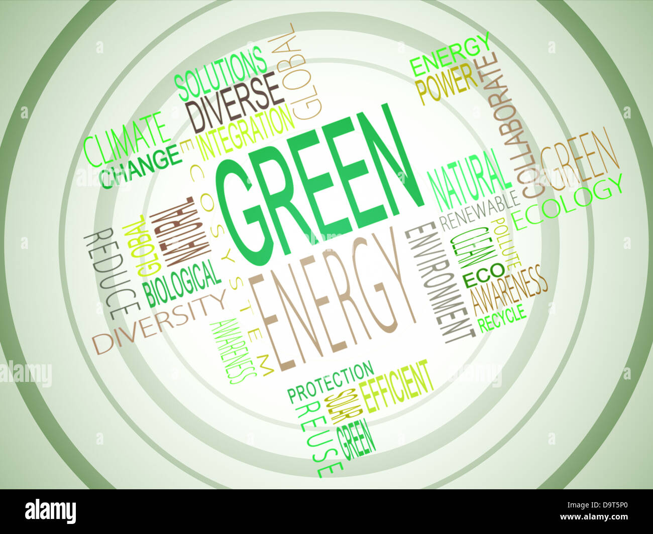 Green energy terms together Stock Photo