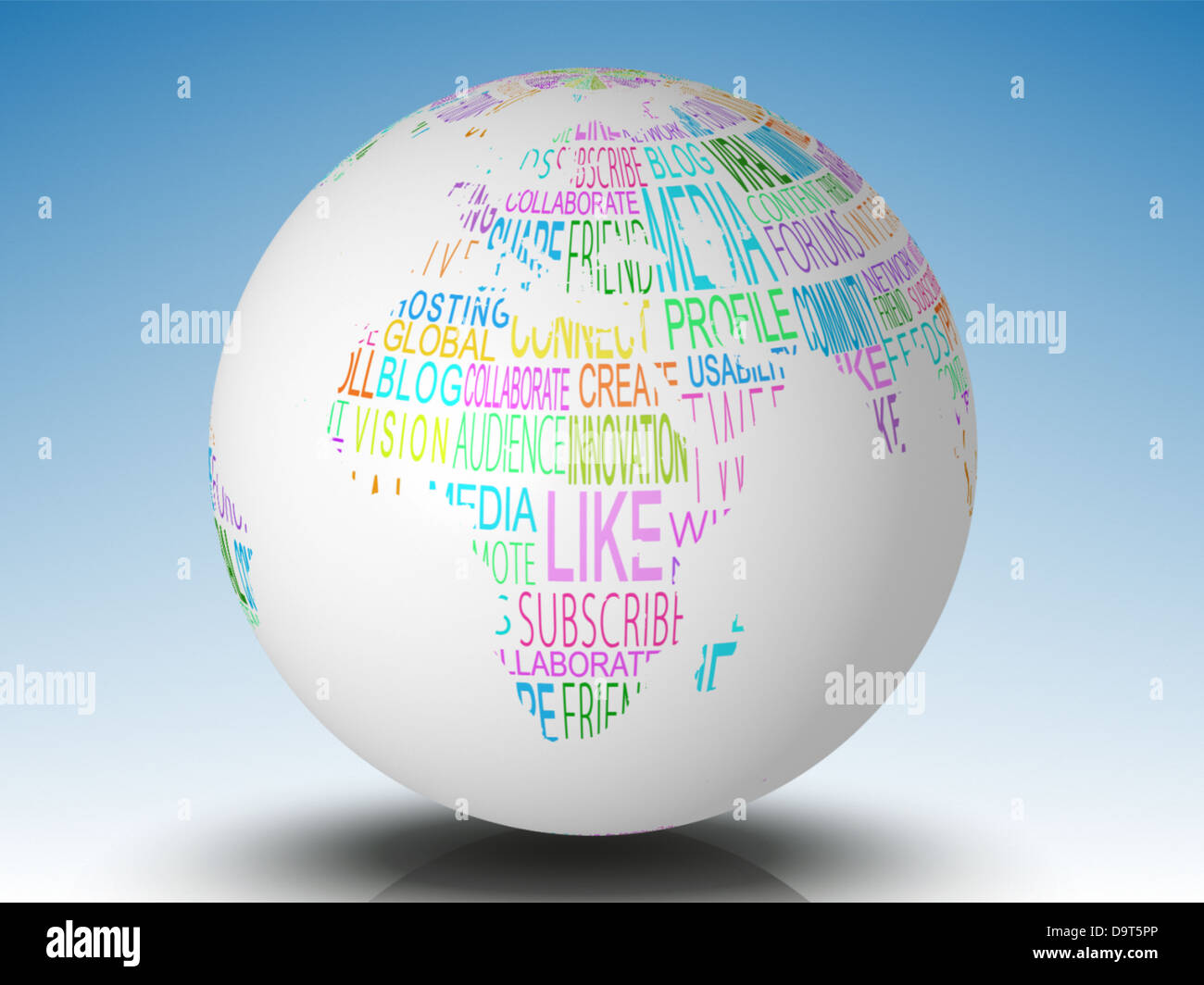 Internet terms on white earth Stock Photo