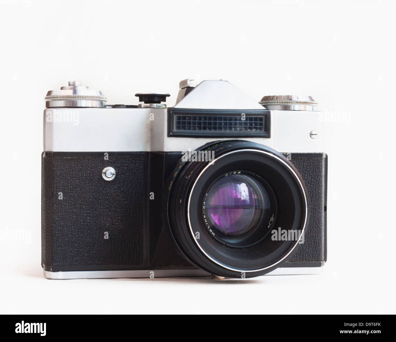 Old photo camera isolated on white background Stock Photo
