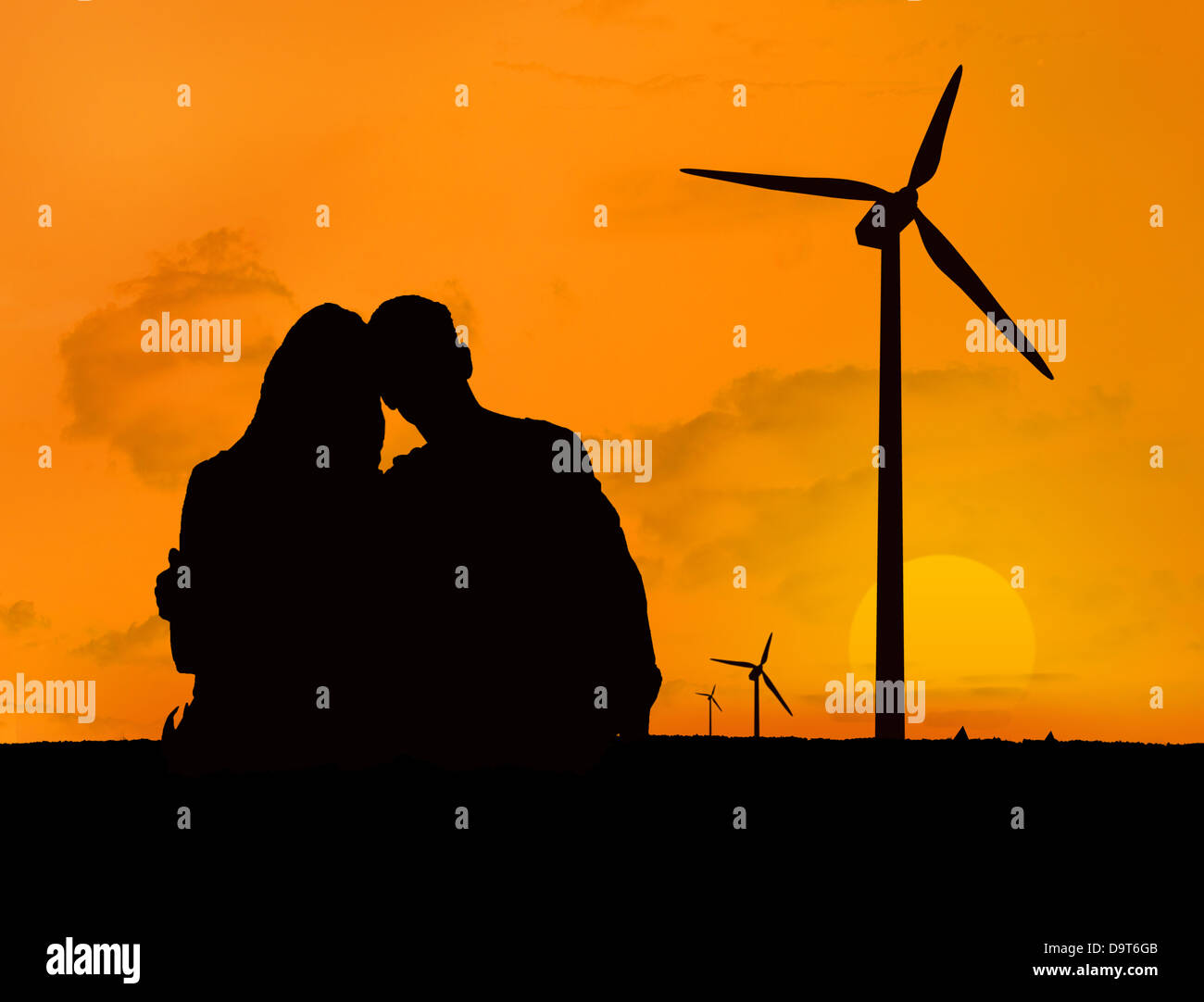 Couple embracing silhouette hi-res stock photography and images - Alamy