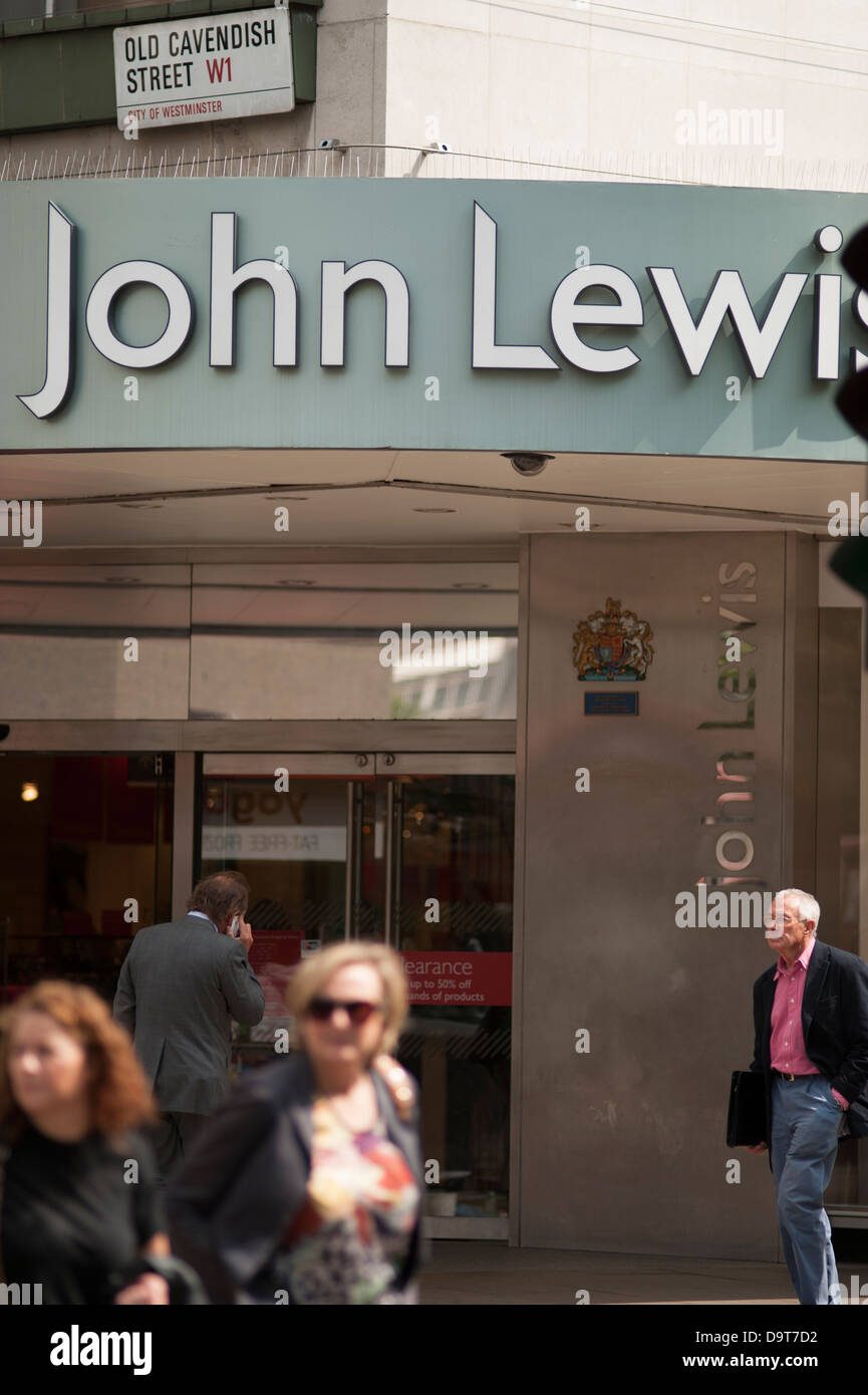 John Lewis department store entrance, Oxford Street, London W1 Stock Photo