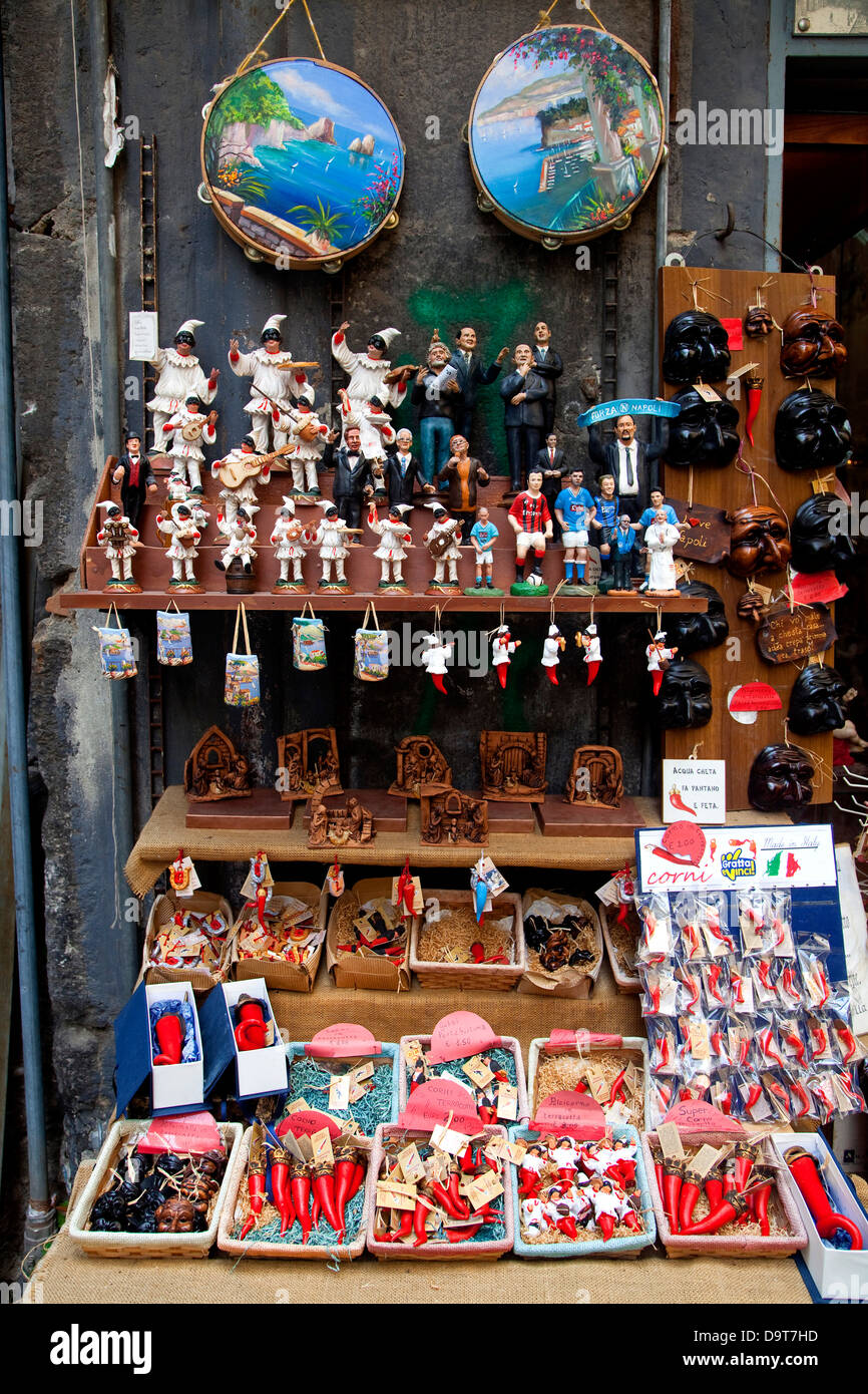 Traditional shop with gifts, presents, souvenirs in Spaccanapoli