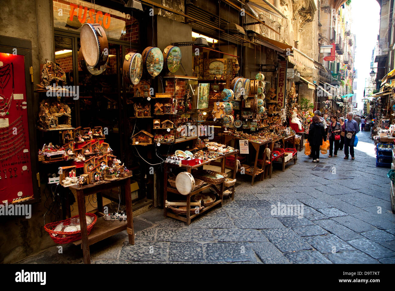 Traditional shop with gifts, presents, souvenirs in Spaccanapoli, Naples, Napoli, Campania, Italy, Italia Stock Photo