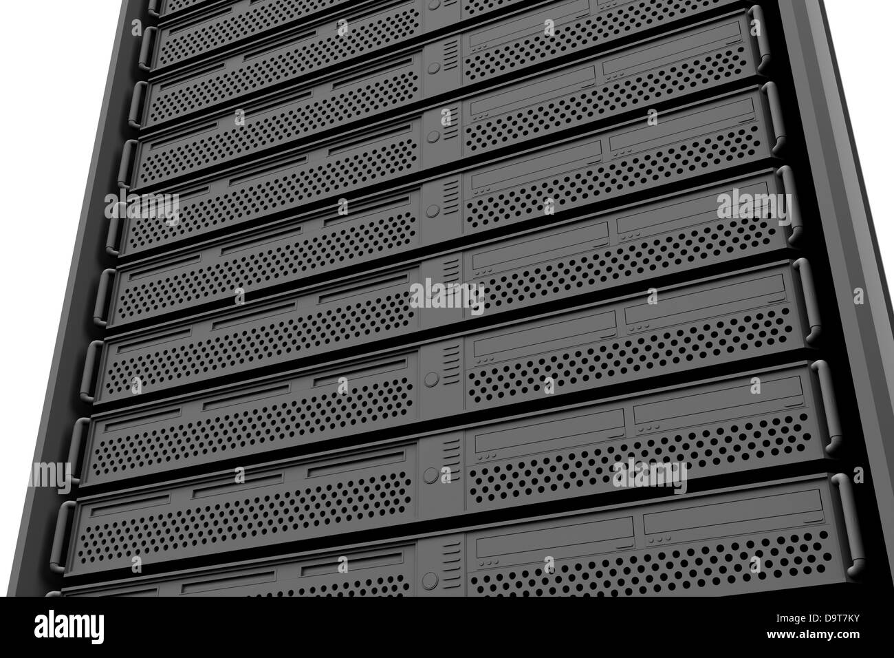 Row of tower servers Stock Photo