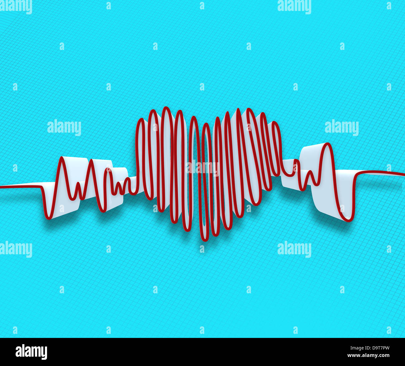 Drawn heart beat line Stock Photo