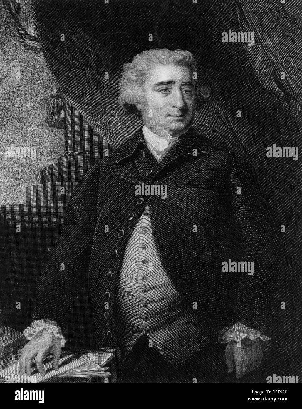 Charles James Fox English Whig politician Engraving after the portrait by Joshua Reynolds Stock Photo