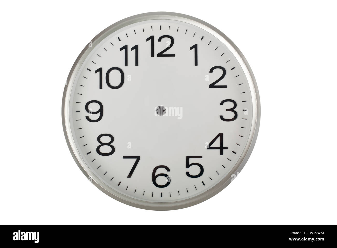 Clock Face Without The Hands Isolated On White Background Stock Photo