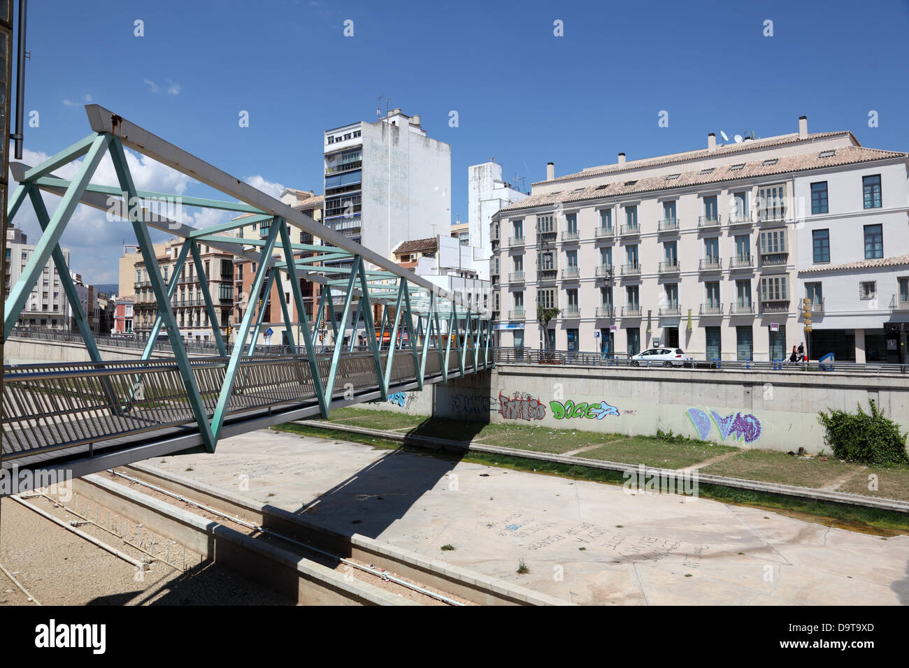 River Guadalmedina in the city of Malaga, Andalusia Spain Stock Photo