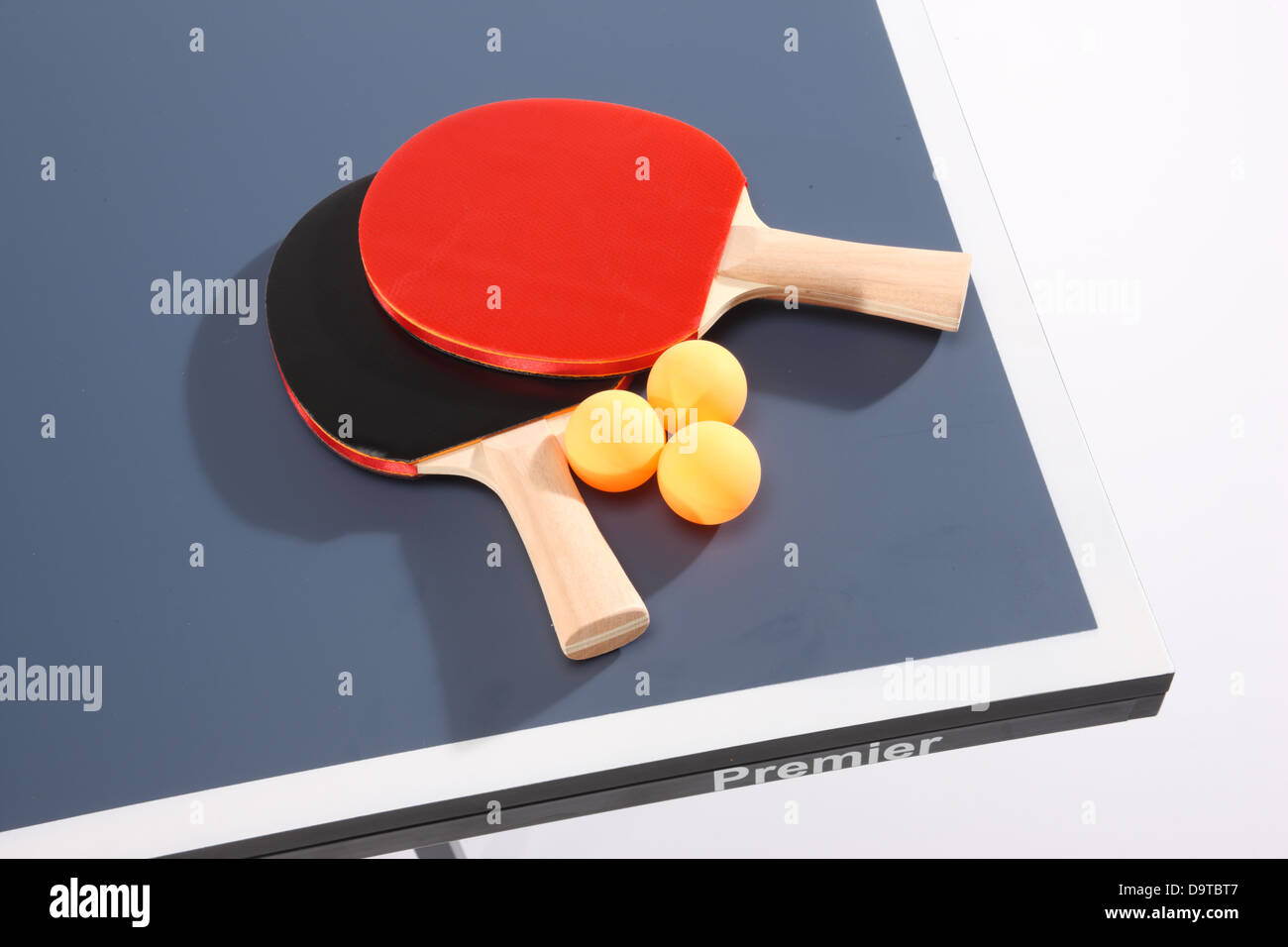 table tennis bats on a table Stock Photo Alamy