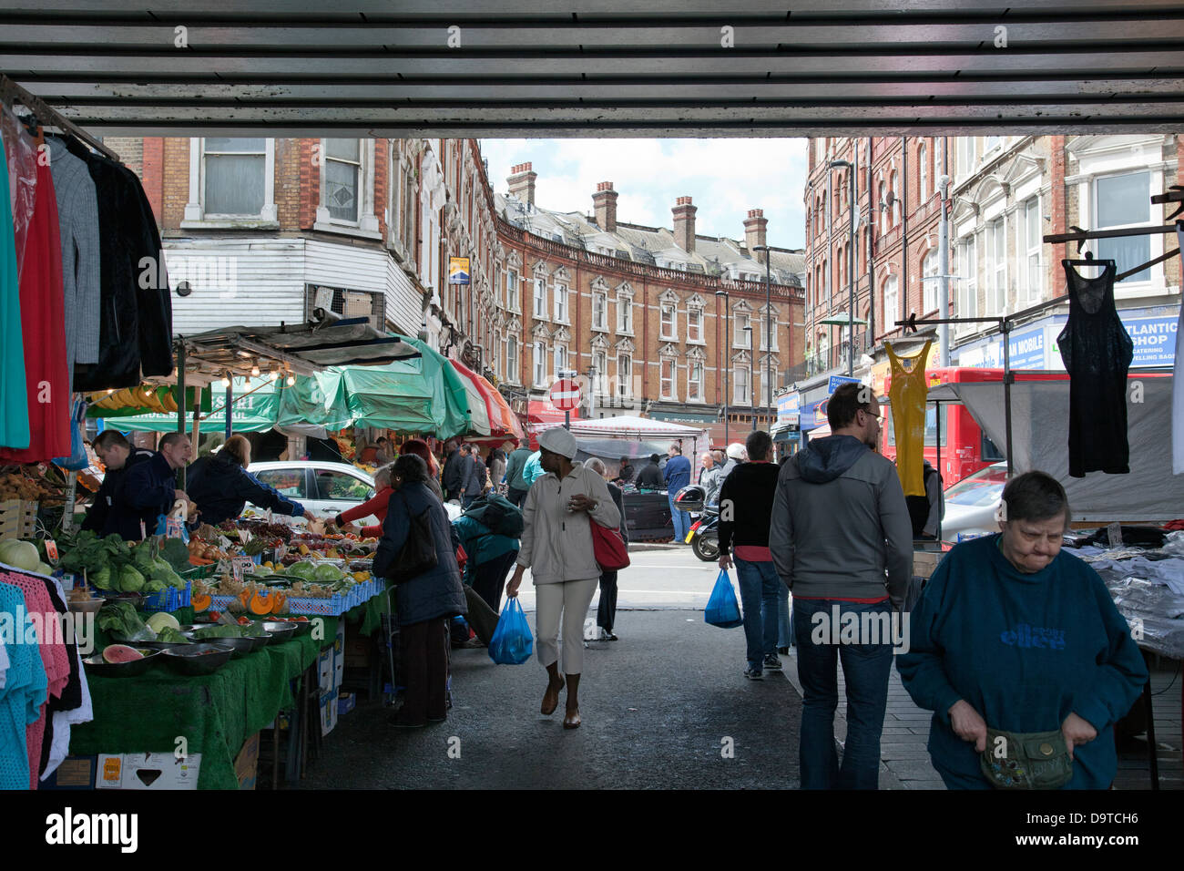Brixton Market Electric Avenue Market in South London UK Stock Photo