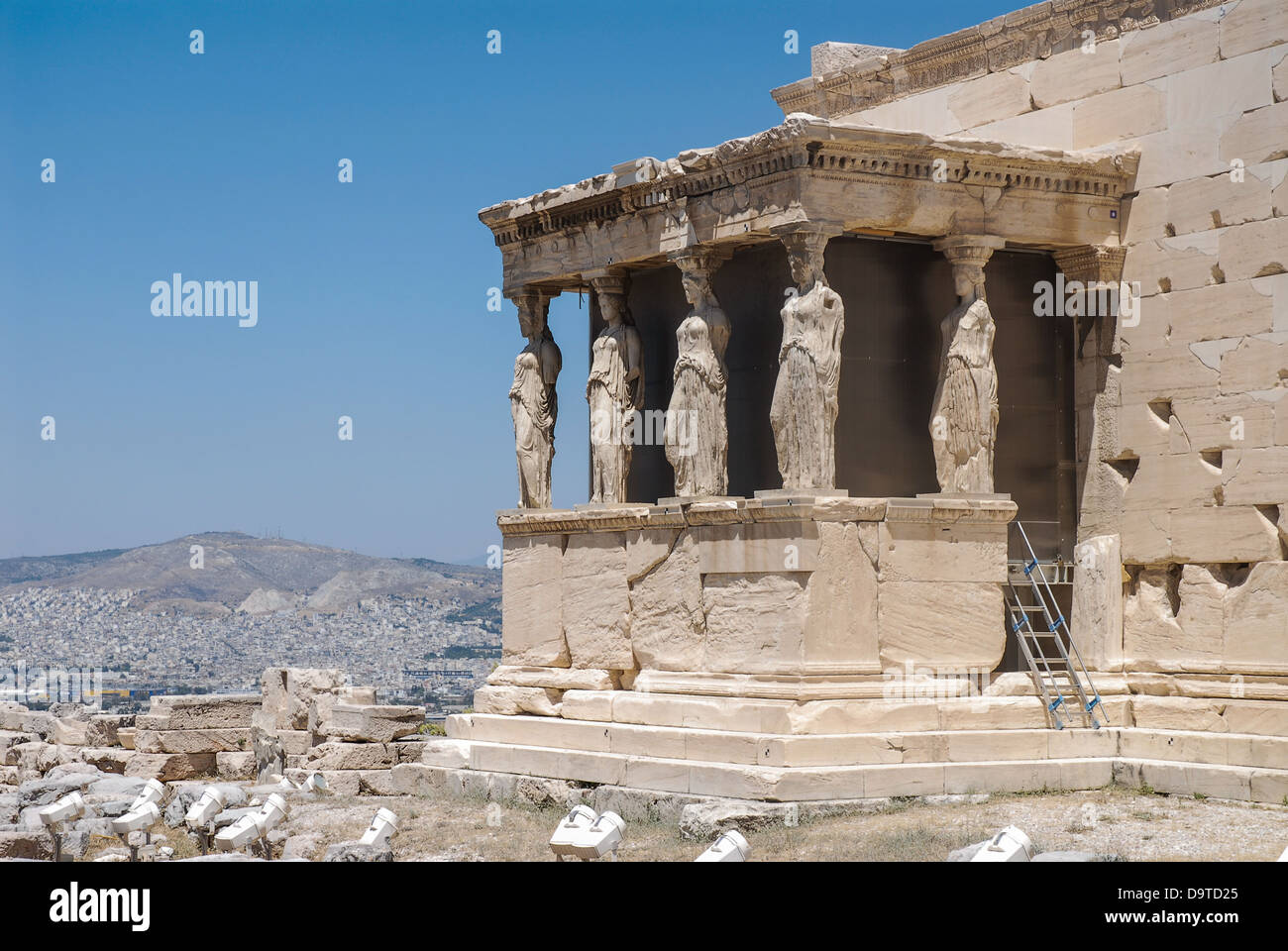 The Temple of Erechtheion at Acropolis in Athens Stock Photo