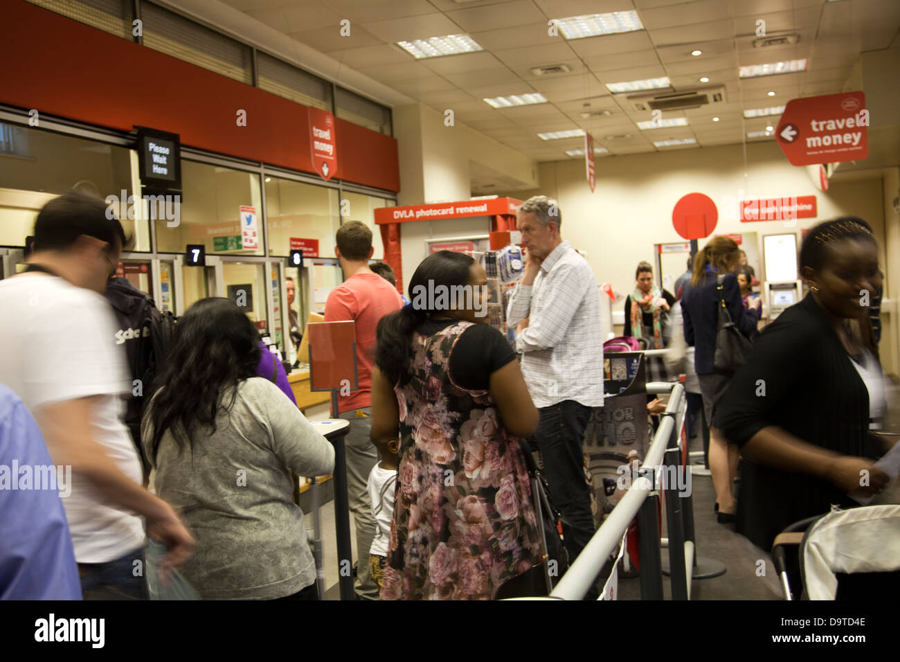 Post Office Queue in London Bridge London UK Stock Photo Alamy