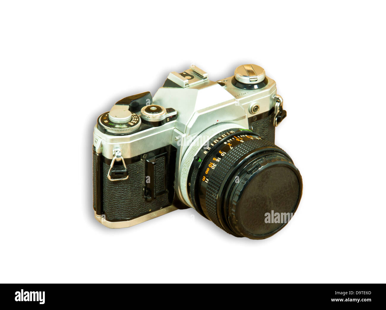 Old camera isolated on white background Stock Photo - Alamy