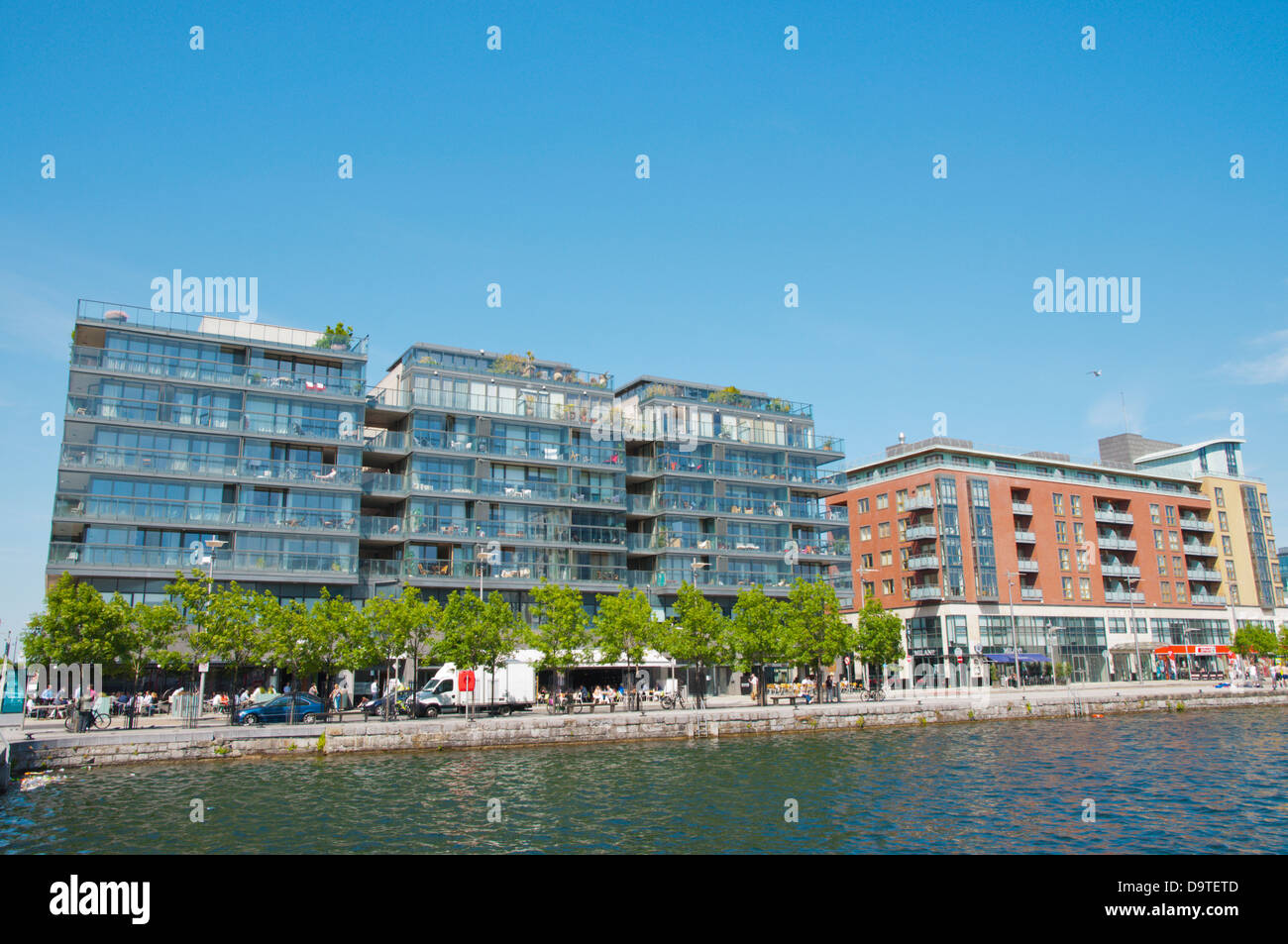 Hanover Quay by Grand Canal Docks in Docklands former harbour area central Dublin Ireland Europe Stock Photo