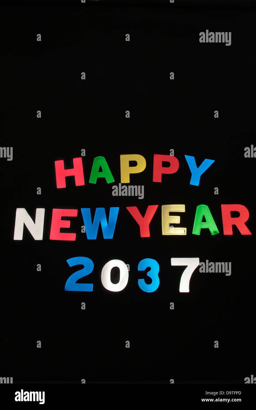 HAPPY NEW YEAR 2037Stock Photo