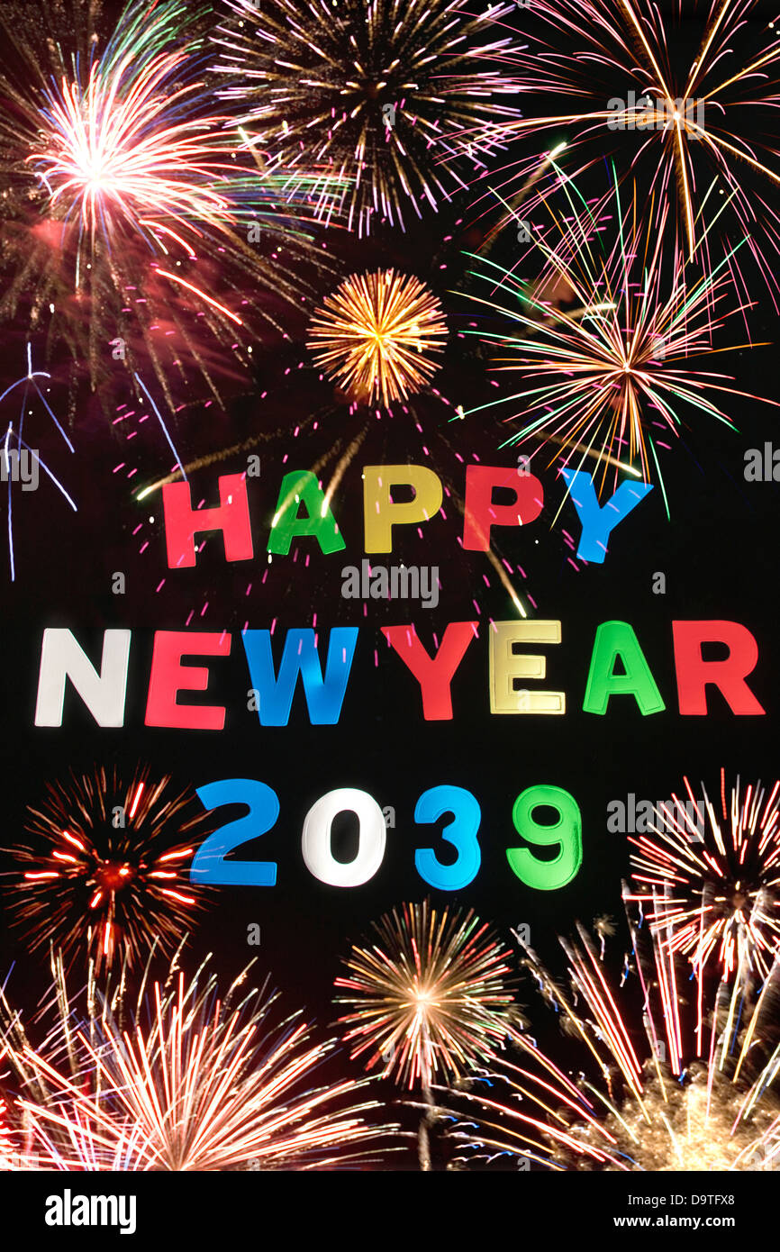 HAPPY NEW YEAR 2039Stock Photo