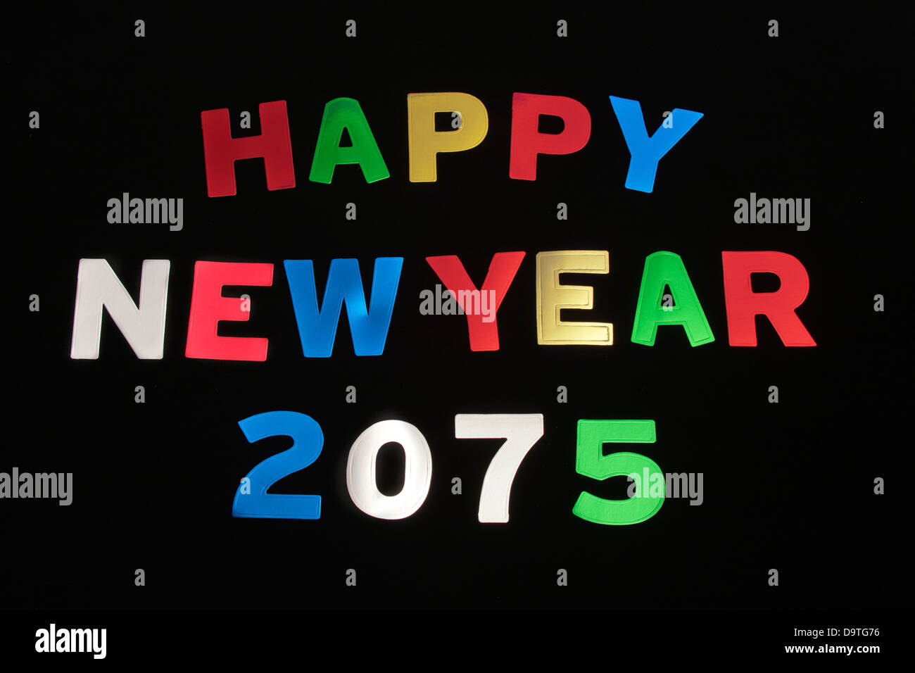 HAPPY NEW YEAR 2075Stock Photo